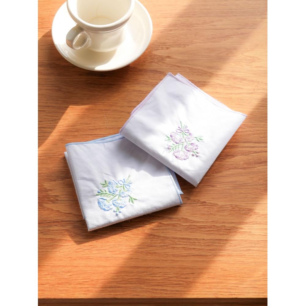 Daiso Broderi Lommetørkle Blå