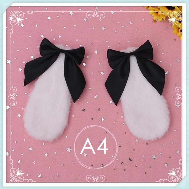 1Pair Bunny Ears Hair Clips Ribbon Bow Hair Clip Costume Headwear Cosplay