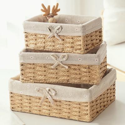 Wicker Storage Basket Living Room Storage Basket Kitchen Bathroom Organizer Supplies Desk Accessorie Room Decoration