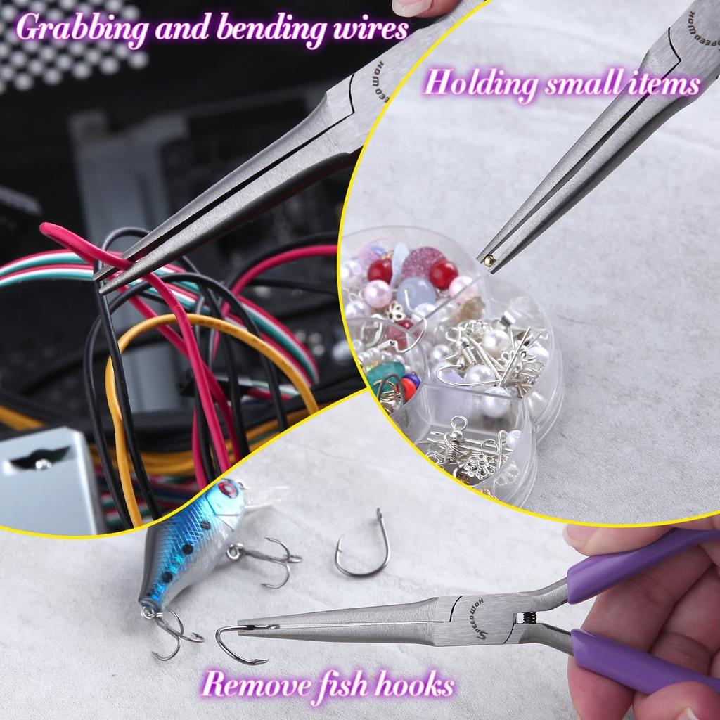 SPEEDWOX for Micro for Precision and Home Perfect for Jewelry and Needle-Nose Needle-Nose Pliers, Small, Non-serrated, Crafts, Needle-Nose Pliers,