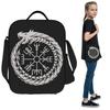 Viking Odin Valknut Runes Lunch Bags Insulated Bento Box Waterproof Lunch Tote Picnic Bags Cooler Bag for Woman Student School