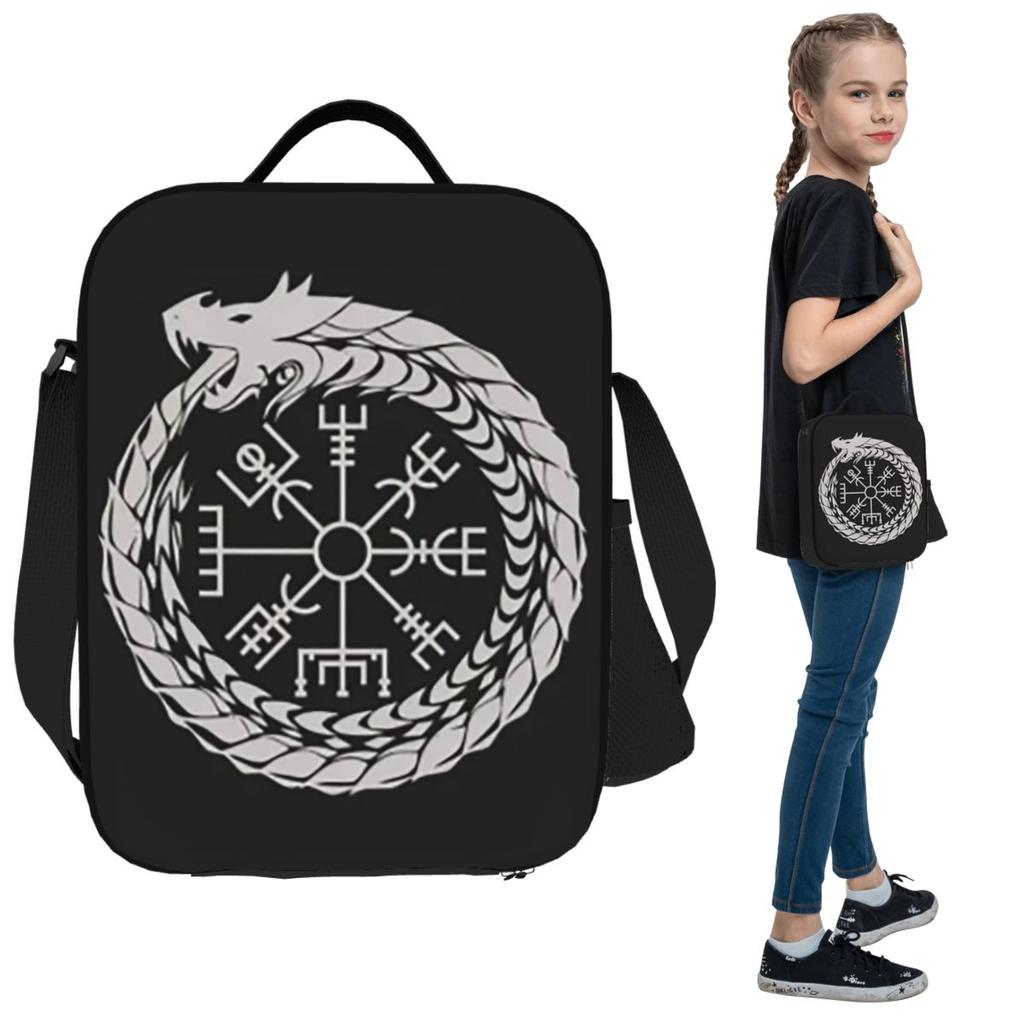 Viking Odin Valknut Runes Lunch Bags Insulated Bento Box Waterproof Lunch Tote Picnic Bags Cooler Bag for Woman Student School