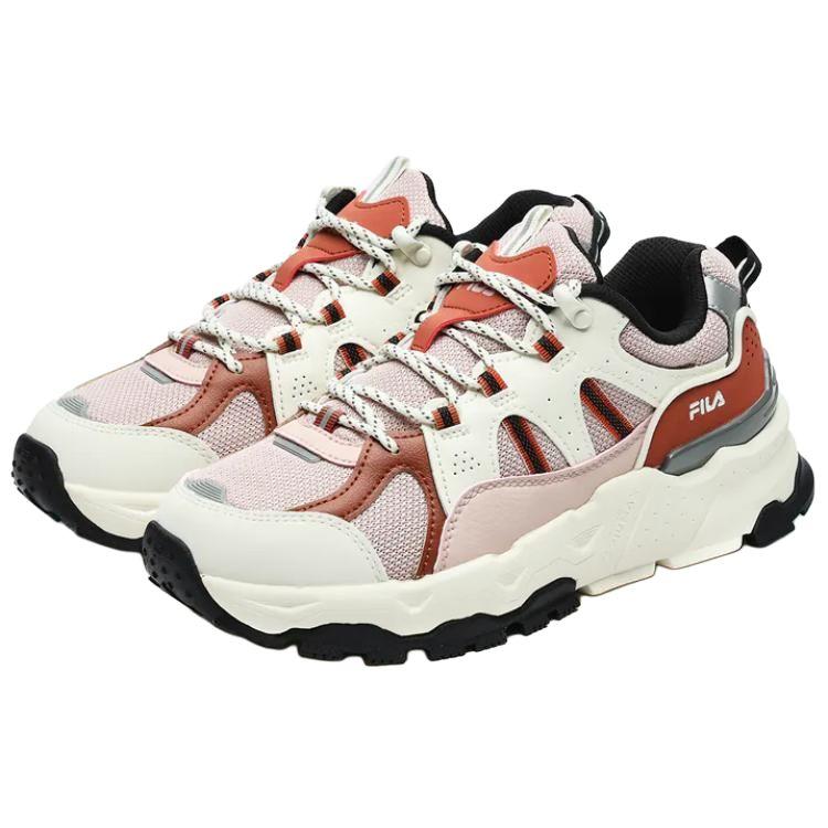 FILA Trek 1S Fabric Synthetic Leather Fashion Retro Sports Low-Top Lifestyle Casual Shoes Women sneaker White Pink F12W242119FRW