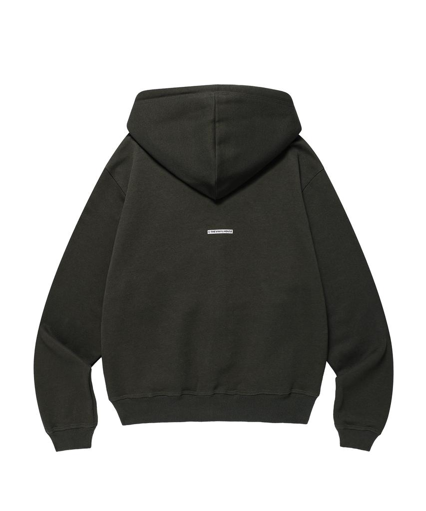 Thevinylhouse Graphic Hoodie Zip-Up Khaki