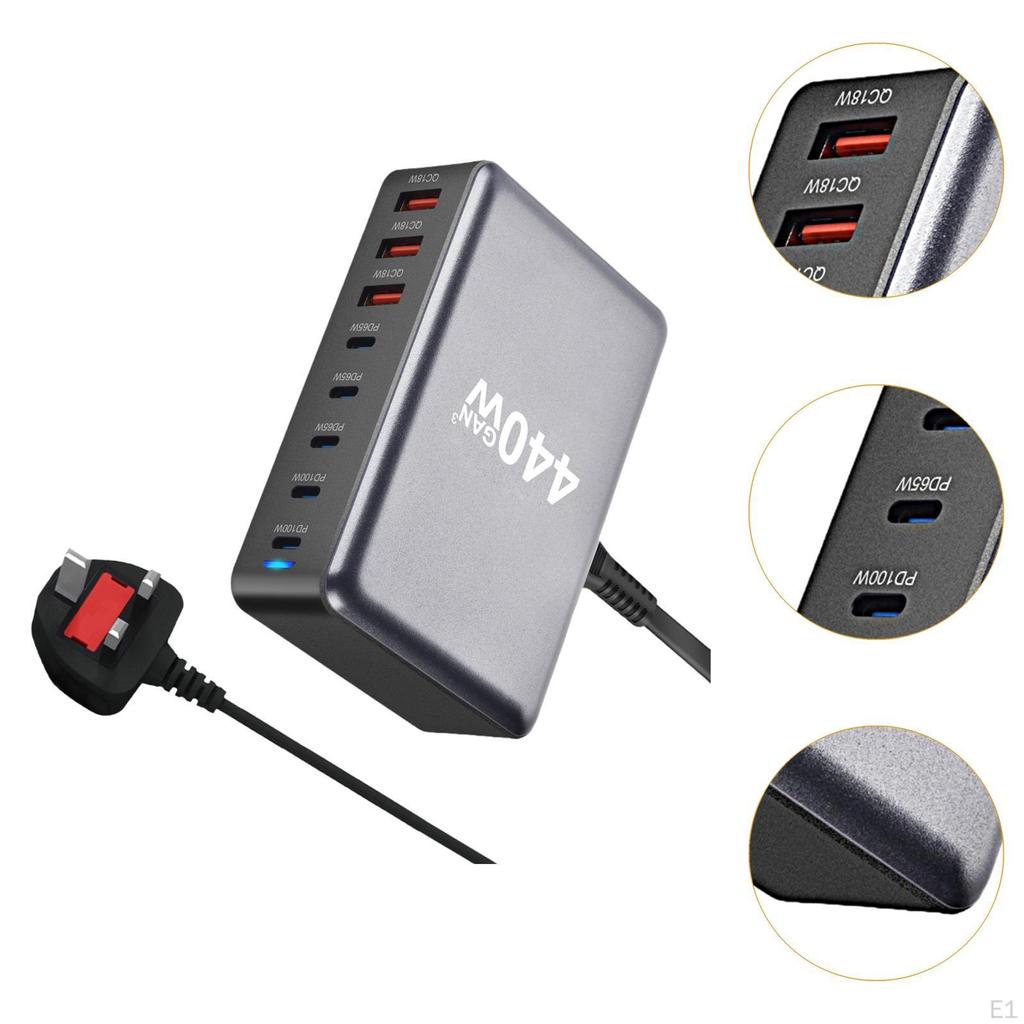 440W USB C Charging Station Desktop Phones Laptop Charger, GaN Charger for