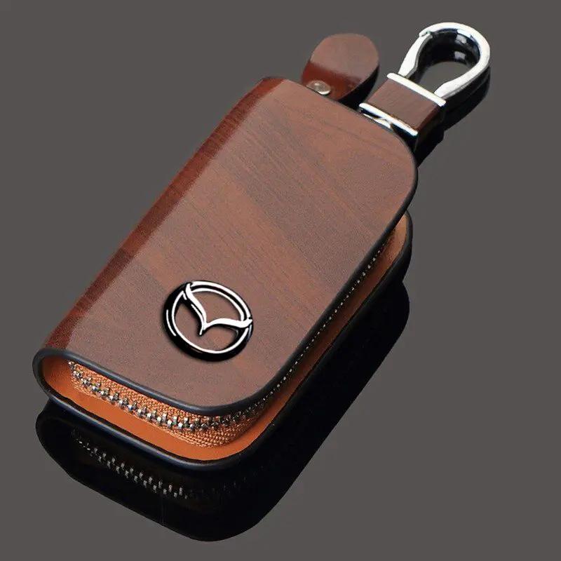 2025 Hot 100% New Leather car key cover key case For Mazda CX-3 CX-30 CX-5 CX-8 CX-9 MX-5 MX-30 BT-50 Mazda2 Mazda3 Mazda6 Car a