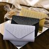 Women Envelope Evening Bag Glitter Ladies Chain Shoulder Bags Shiny Silver Long Purse Female Wedding Party Clutches Mini Handbag
