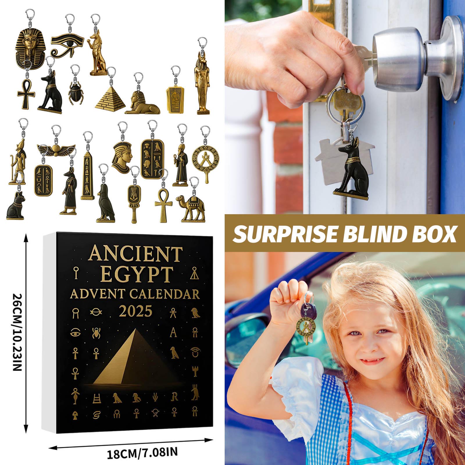 

Календарь обратного отсчета включает 24 подарка, календарь обратного отсчета и брелок-сюрприз. One Size