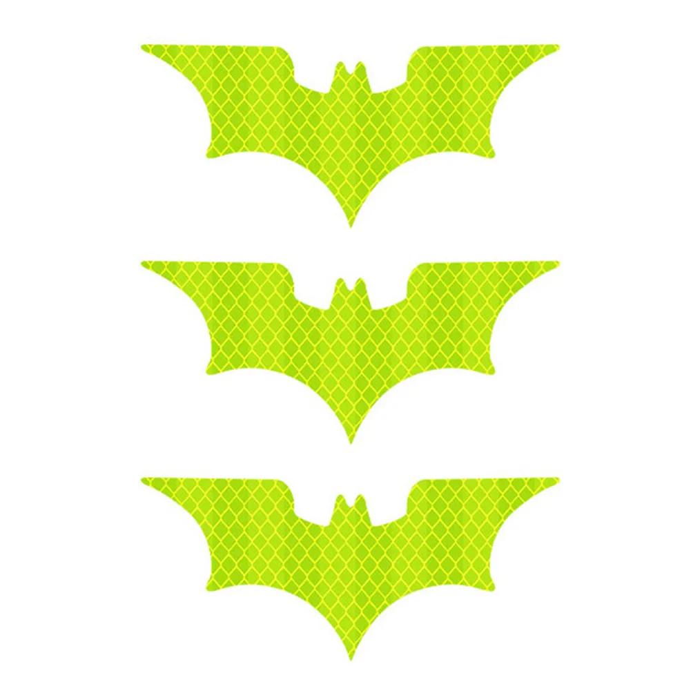 

3 шт./ комплект светоотражающая наклейка для автомобиля летучая мышь электромобиль предупреждающие наклейки безопасные ночные шлемы декоративные наклейки аксессуары для автомобиля зелёный