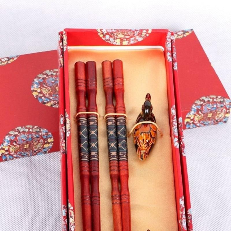 wood chopsticks 2 pairs with holders Chinese characteristics China Affairs presents best gift chopsticks souvenir