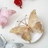 Glittering Butterfly Christmas Decoration Shatter Resistant Plastic Mesh Hanging Ornament For Mantel Window Display