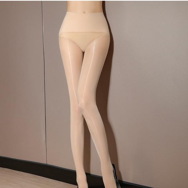 

Бесшовные чулки с высокой талией Чулочные изделия с конским жиром Сексуальные блестящие колготки Тонкие телесного цвета One Size