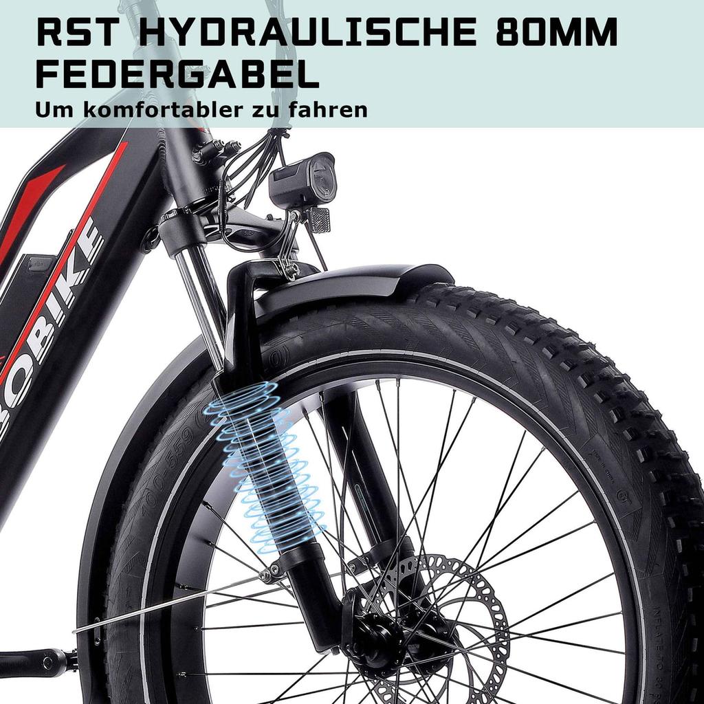 JOBOBIKE Robin 26’’ Electric Bike for Adult 250W Bafang Motor 48V13AH