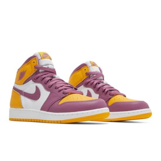 Air Jordan 1 Retro High OG University Gold and Light Bordeaux GS 575441-706