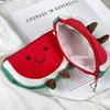 Niedliche, kreative Geldbörse aus weichem Plüsch mit Reißverschluss, Cartoon-Wassermelone, diverse Organizer-Tasche, tragbare Aufbewahrungstasche für Kopfhörer, Geschenke