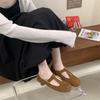 Retro flat-bottomed Mary Jane shoes for women's 2025 summer new round head versatile comfortable soft sole T-buckle strap single shoe trend