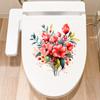 Bathroom Toilet Stickers Elegance Flower Wall Sticker Flower Pattern Self-Adhesive Paintings For Bathroom Living Decoration