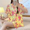 Fresh Green  Cartoon Women's Pajamas Cute 3pc Lady Sleepwear  Milk Silk Fashion Female Homewear