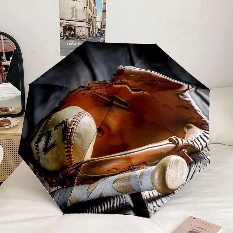 Ombrello Passione e Patrimonio del Baseball 8-Stecche per Viaggio, Campeggio, Ombrello Portatile Leggero Casual, Essenziale per ogni Famiglia Regalo per le Vacanze