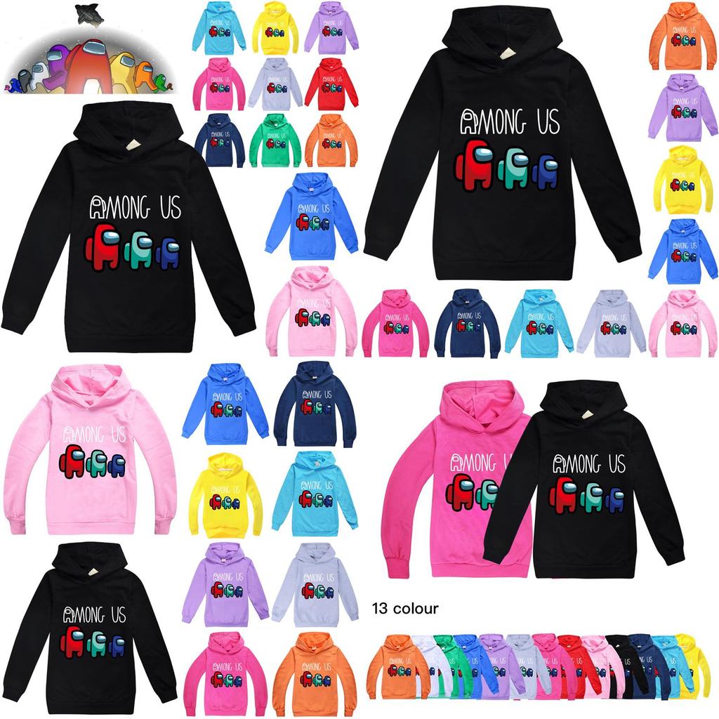Among Us Game Kids Hoodies Boys Girls Impostor Hooded Sweatshirt Tops Jumpers