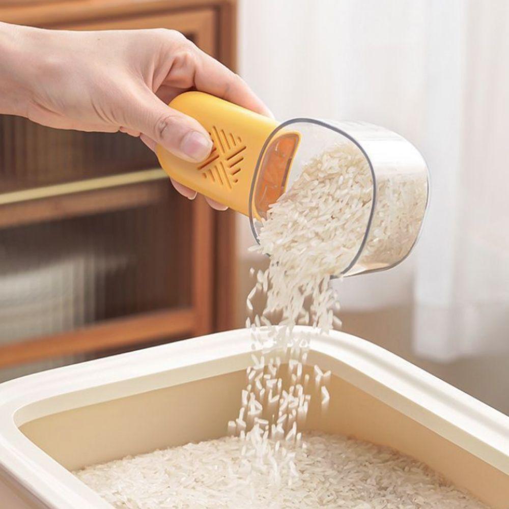 2Pcs Built-in Storage Cavity Measuring Rice Spoon With Scale Pet Food Scoop  Cat/Dog Food