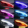 2pcs Car LED Daytime Running Lights - DRL + Flowing Turn Signal Strips, IP67 Waterproof Car Lights - Universal Fit