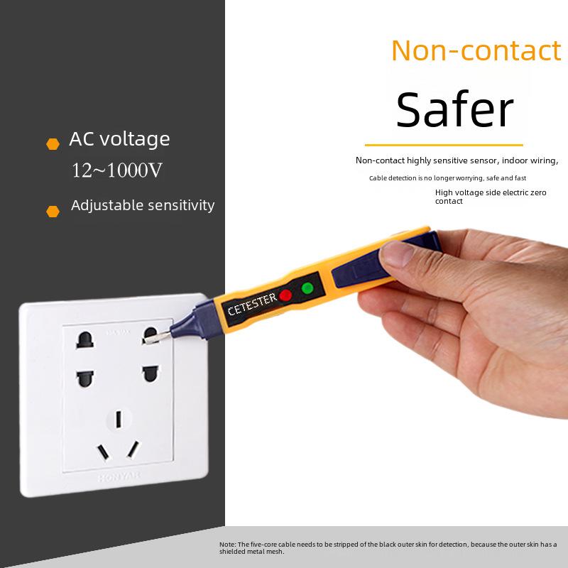 Non-Contact Intelligent Test Pen with Sound and Light Alarm for Breakpoint and Zero Live Wire Detection