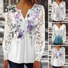 Ademende zomer-zomerblouse Kanten stiksels Trendy halflang lente-zomer-T-shirt
