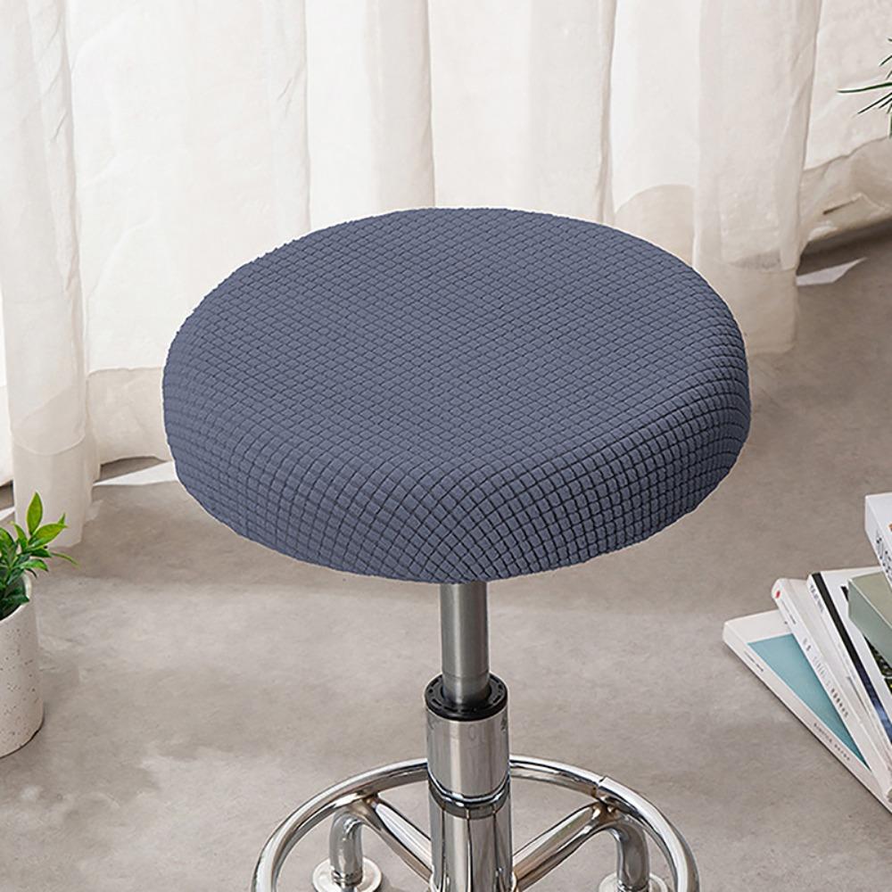 Solid Color Round Chair Cover Thickened Stool Cushion Cover Soft Bar Stool Cover