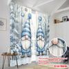 2 Stück, 2D-Flachdruck Vorhänge & Fensterdekoration Niedliche Zwerge Weihnachten Schnee Winter Strapazierfähiger 100% Polyesterstoff (ohne Stange)