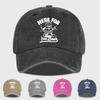 “Here For The Brew” Cartoon Can Print Washed Baseball Cap Soft, Comfortable, Lightweight, Breathable, Adjustable Fun, Casual, Hu