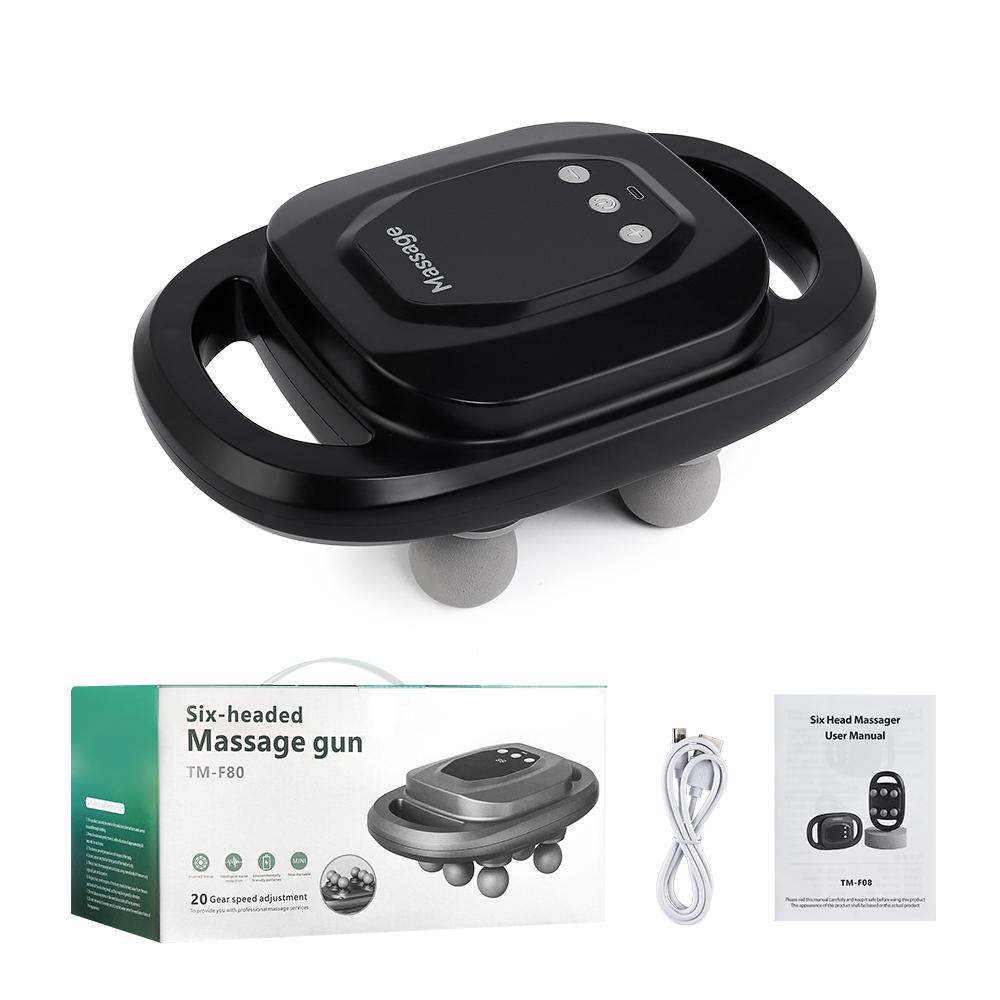 Fascia Gun 42-heads Deep High Frequency Vibration 42mm Wireless Waist and Back Massager Body Relaxation Shoulder Calf Massager чёрный