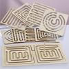 Kids Left Right Brain Puzzle Pen Movement Trajectory Control Panel Training Hand Brain Coordination Children Wooden Learning Playthings