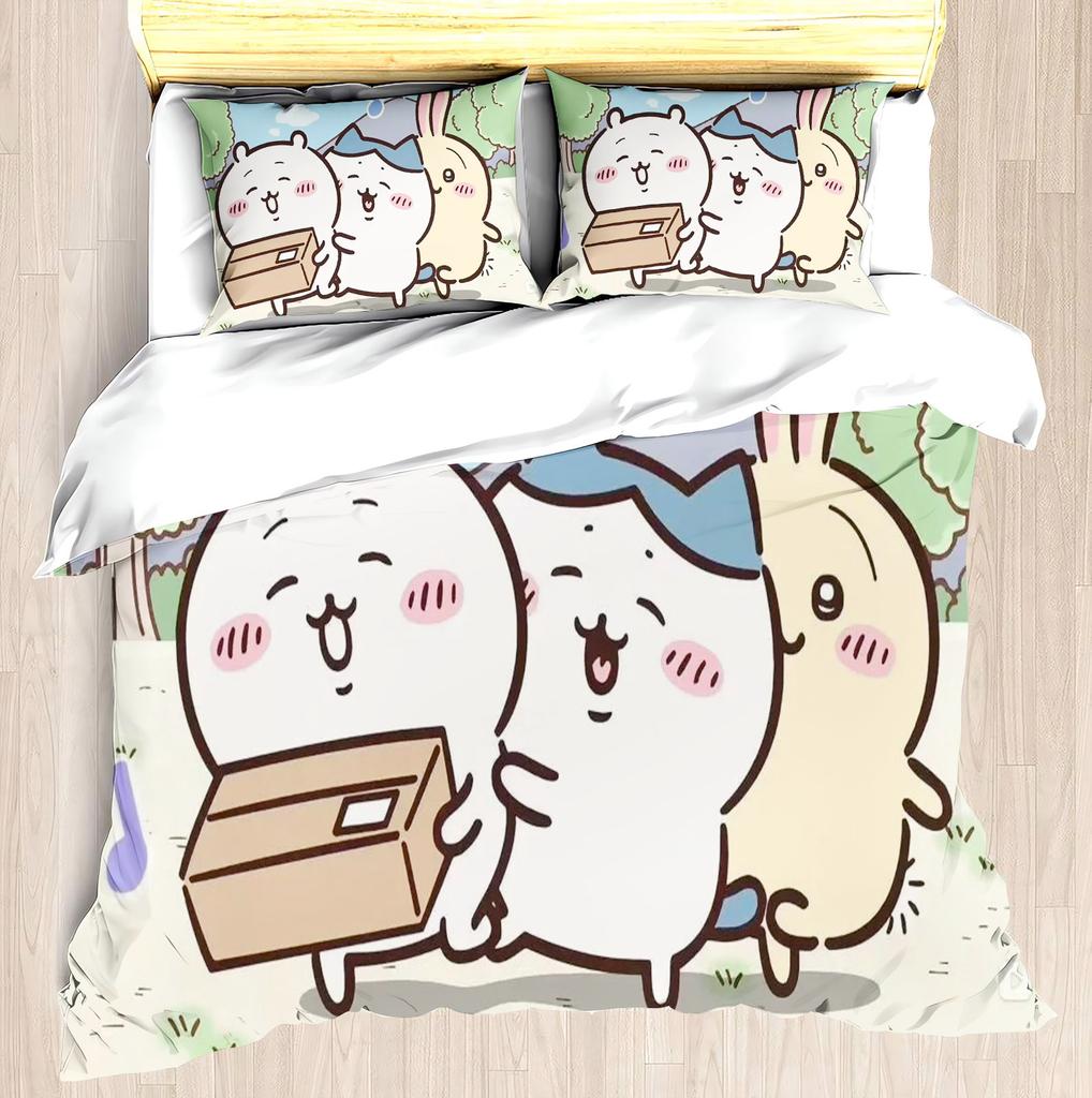 CHIIKAWA Sada povlaků na peřinu Miniso-Moderní potisk Domov Dětský pokoj Společná značka Periferie Matrace Lůžkoviny Sada 3 kusy