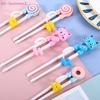 {MX} Cute Cartoon Animal Head Chopsticks For Children Eating Training with Finger Guide Food Grade Plastic Baby Learn Chopsticks