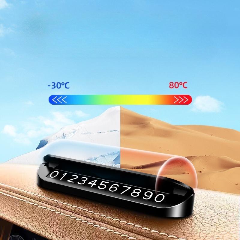 1Pc Car Temporary Parking Number Plate Hidden Car Phone Plate Car Metal Parking Card Ornament Gift
