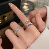 3PCS Fashion Luxury Zircon Rings for Women Men Simple Elegant Adjustable Opening Wedding Ring Set Party Jewelry Gifts