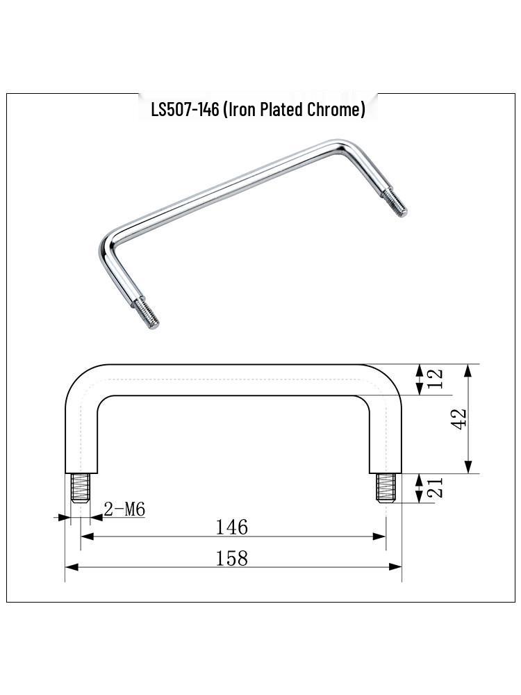 LS507 Solid Handle External Thread Pull Handle for Cabinets and Doors, Carbon Steel and 304 Stainless Steel