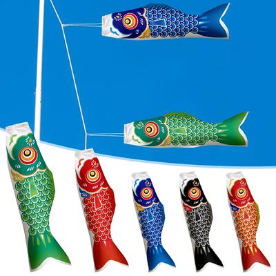 Outdoor Japanese Carp Flag Windsock Fish Flag Kite Home Garden Decoration Wind Socks Colorful Cartoon Hanging Fish Flag