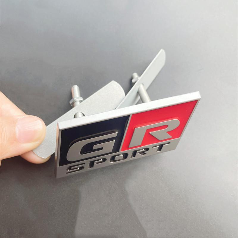 3D Metal GR Logo Car Front Grill Emblem Trunk Badge For Toyota Yaris CH R RAV4 Corolla Revo Hilux GR Sport Sticker Accessories HH0