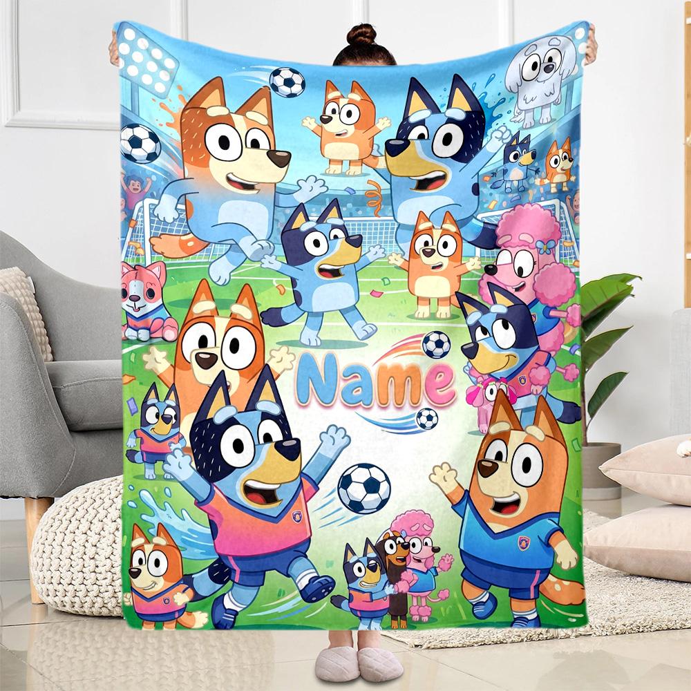 Winter Sports Fun Personalized Name Blanket Gift Customizable Blanket Warmthful Decor Throw For Livingroom Seaside Home Decor Office