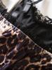 Corsé Mini Camisola Gótico Europeo con Cordones de Leopardo