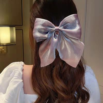 Horquilla elegante de raso para mujer, pinzas para el pelo con lazo, fijación elástica y resistente, accesorio para el cabello suave y elegante para peinados delicados