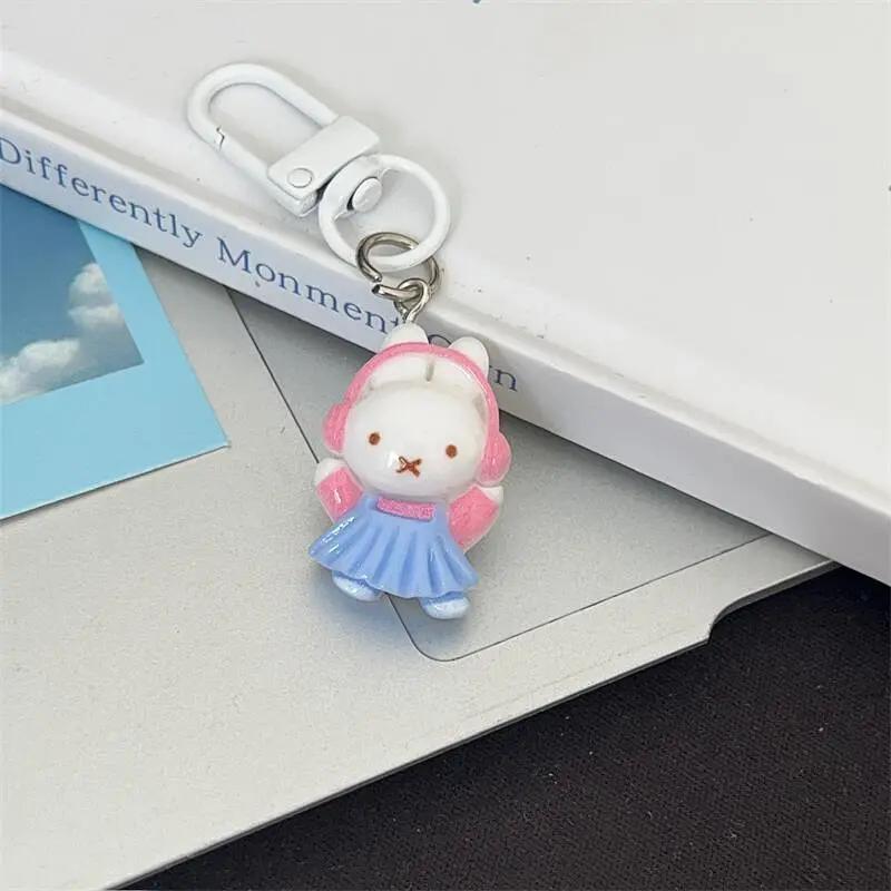 Kawaii Miffy Rabbit Keychain Cute Outfit Miffy Rabbit Keychain Cute Girlish Cartoon Student Bag Best Friend Gift