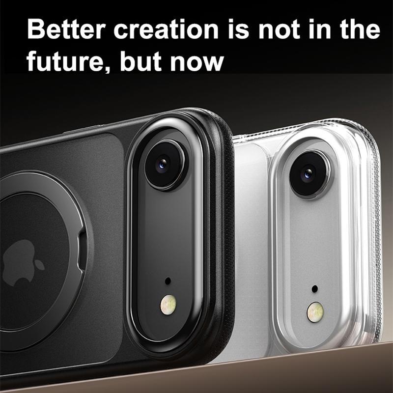 KEYSION 360° Rotating Magnetic Ring Stand Case for MagSafe for iPhone 17 17 Air Matte Transparent Shockproof Phone Back Cover