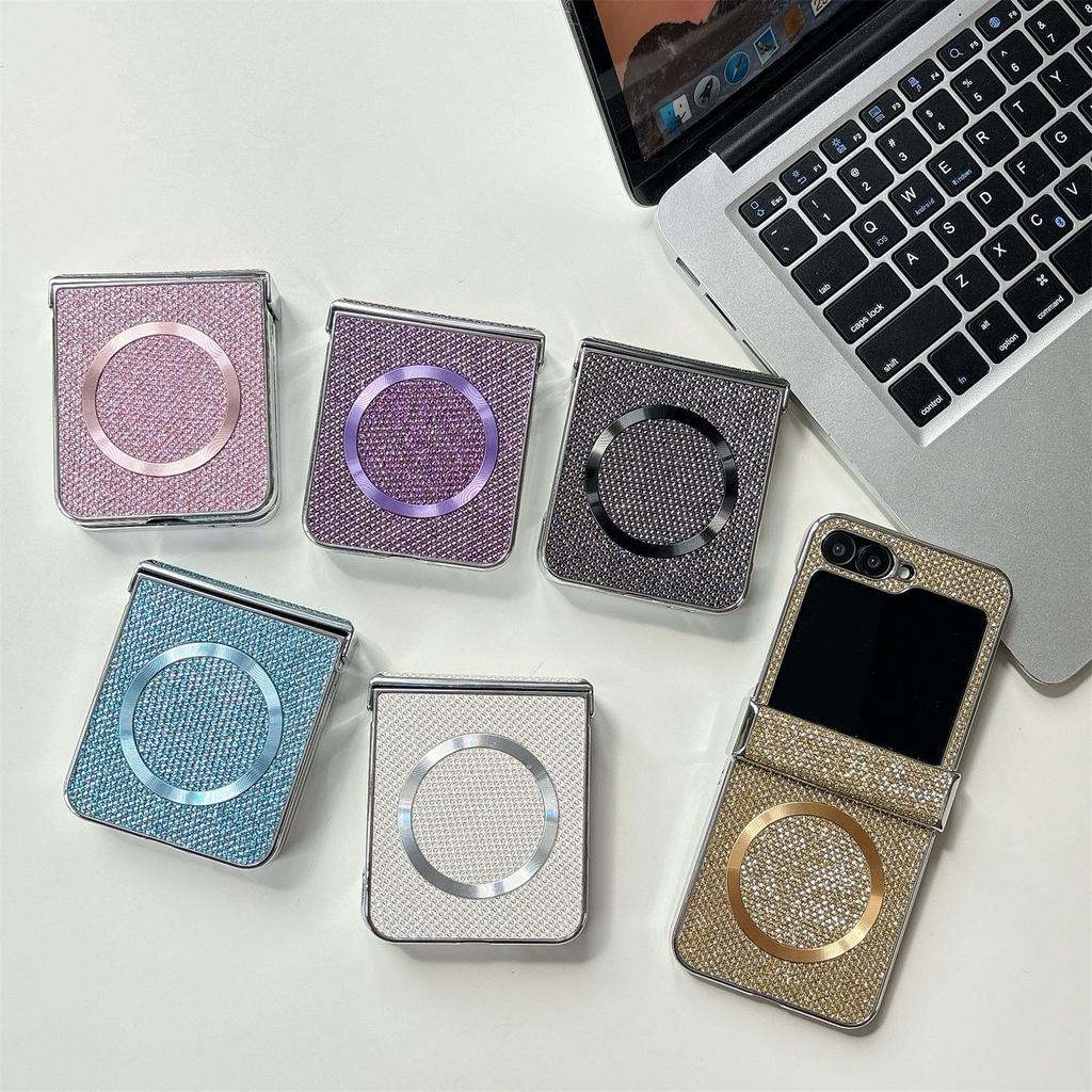 Luxury Glitter Magnetic Case for Samsung Z-Flip6/7 Foldable Phones