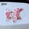 Cute Car Stickers for Girls Peach Blossom Sticker Resin Flower Decal Auto Motorcycle
