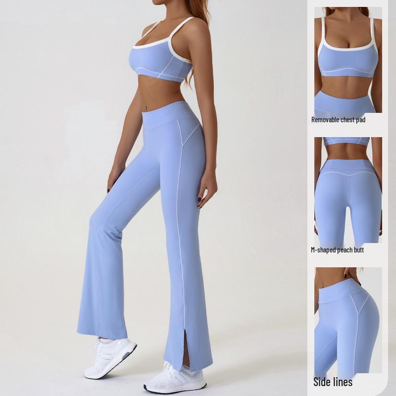 Women's Slim Fit Color Block Yoga Suit - Naked Feeling Outdoor Sportswear Set