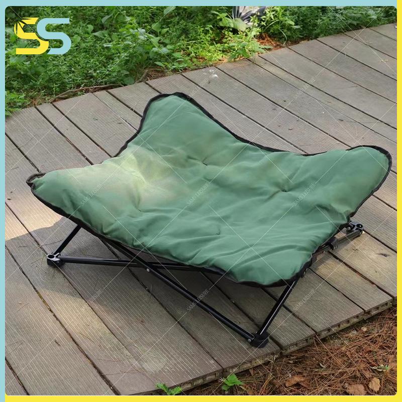 

Portable Folding Detachable Pet Bed for Cats & Dogs - Outdoor Camping Bed Large 75x75x25cm зелёный