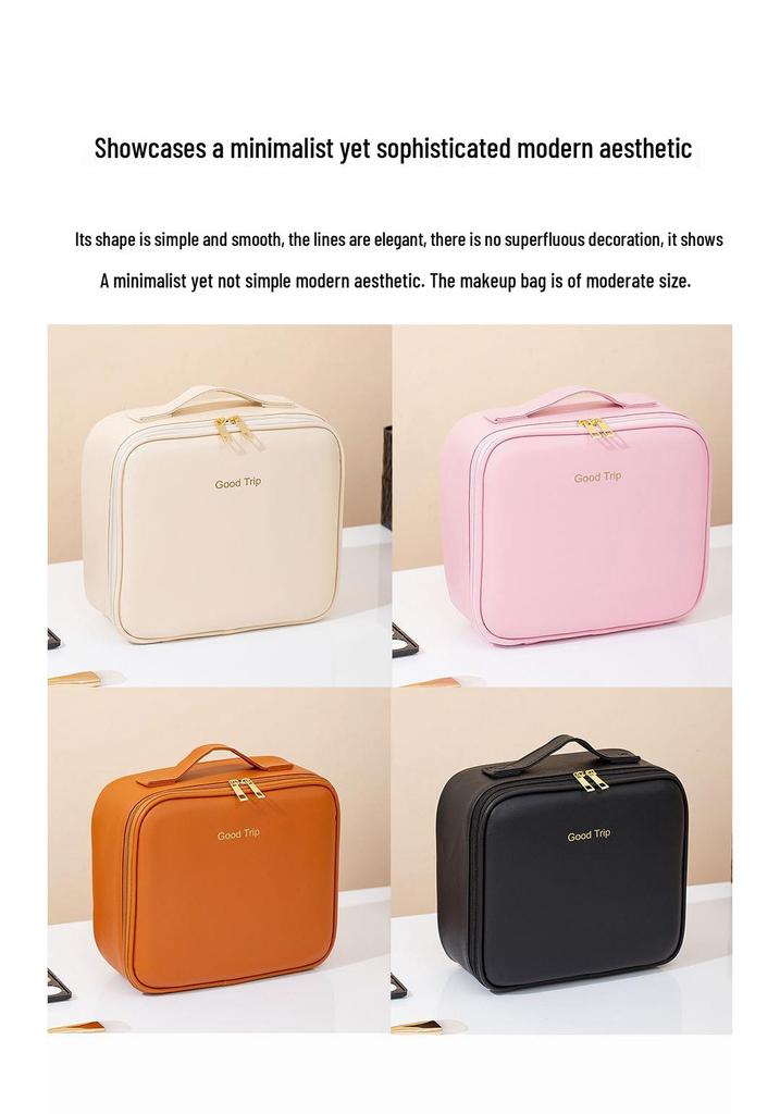 High-Grade LED Mirror Travel Makeup Bag for Women: Portable, Large Capacity, and Compartmentalized for Brushes